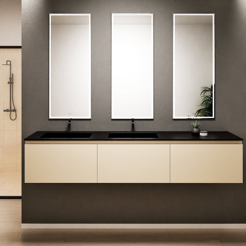 ALBA – Double Corian® Basin Unit with 3 Aligned Drawers - ROVALUX