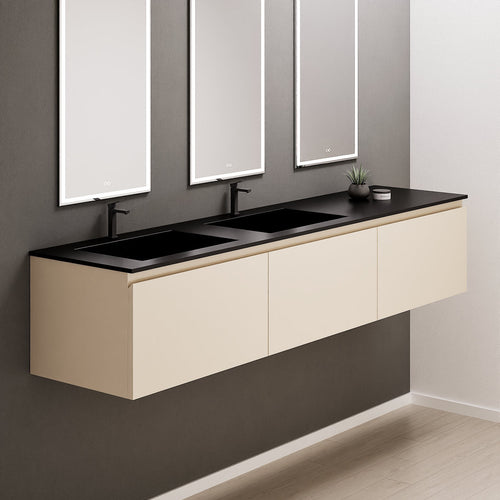 ALBA – Double Corian® Basin Unit with 3 Aligned Drawers - ROVALUX