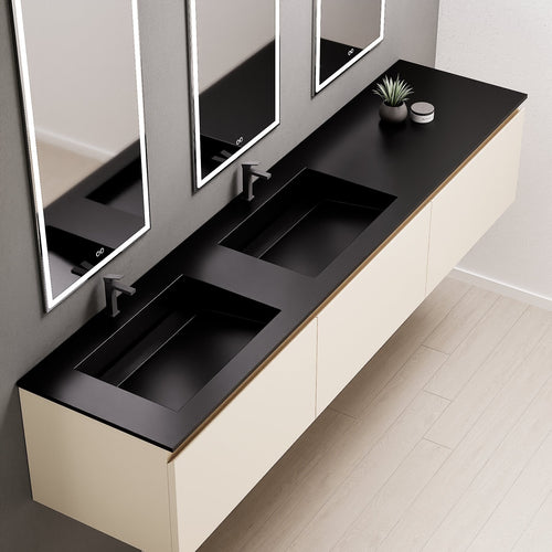 ALBA – Double Corian® Basin Unit with 3 Aligned Drawers - ROVALUX