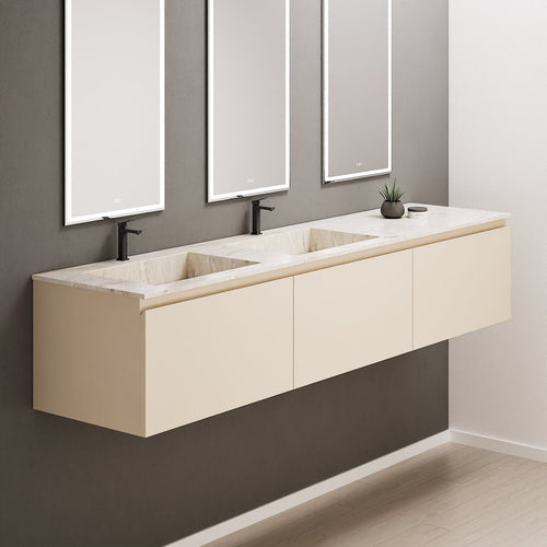 ALBA – Double Corian® Basin Unit with 3 Aligned Drawers - ROVALUX
