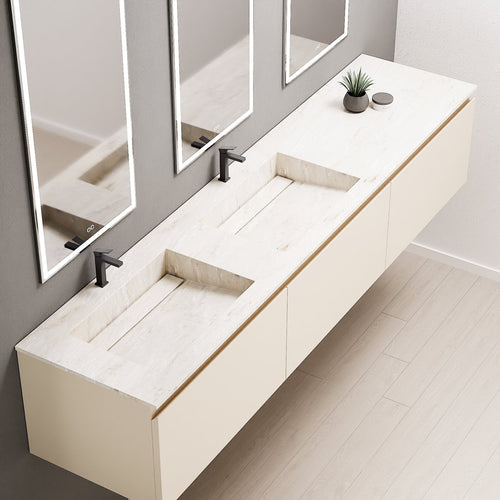 ALBA – Double Corian® Basin Unit with 3 Aligned Drawers - ROVALUX