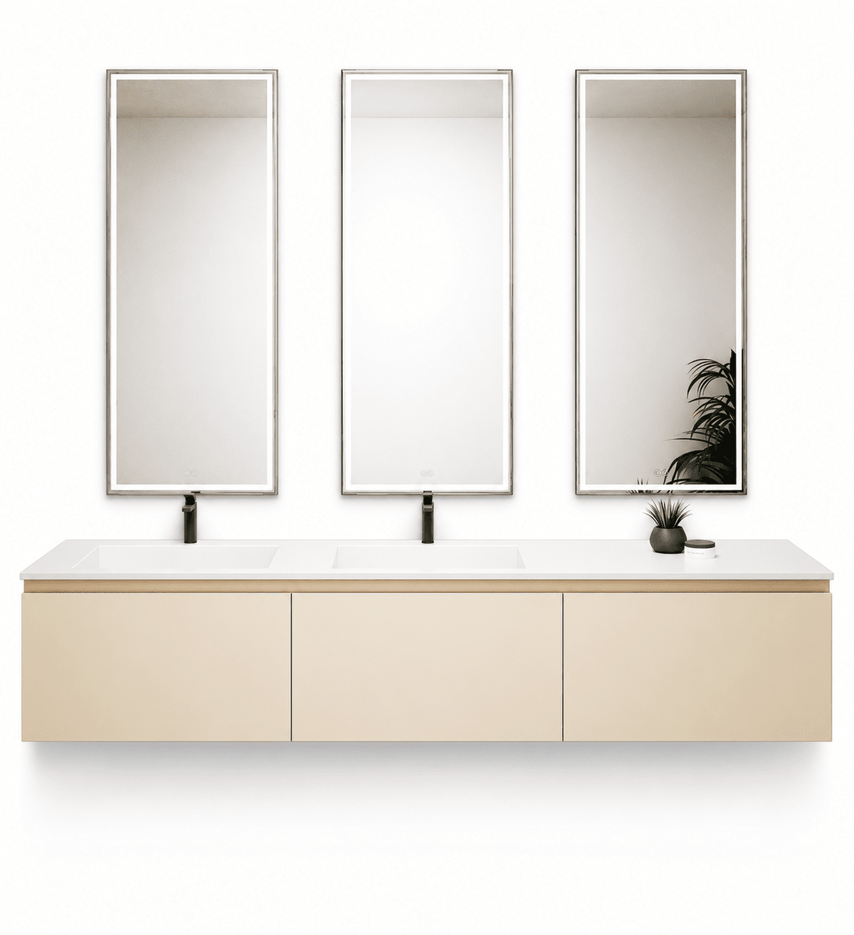 ALBA – Double Corian® Basin Unit with 3 Aligned Drawers - ROVALUX