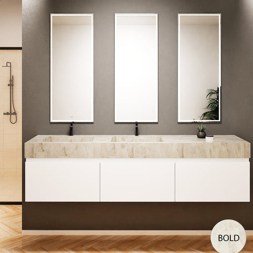 ALBA – Double Corian® Basin Unit with 3 Aligned Drawers - ROVALUX