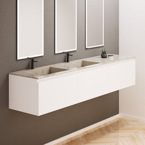 ALBA – Double Corian® Basin Unit with 3 Aligned Drawers - ROVALUX