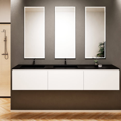 ALBA – Double Corian® Basin Unit with 3 Aligned Drawers - ROVALUX