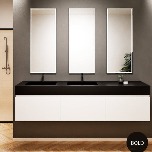 ALBA – Double Corian® Basin Unit with 3 Aligned Drawers - ROVALUX