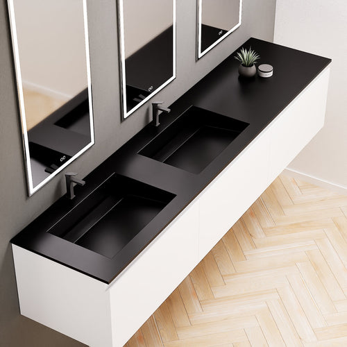ALBA – Double Corian® Basin Unit with 3 Aligned Drawers - ROVALUX