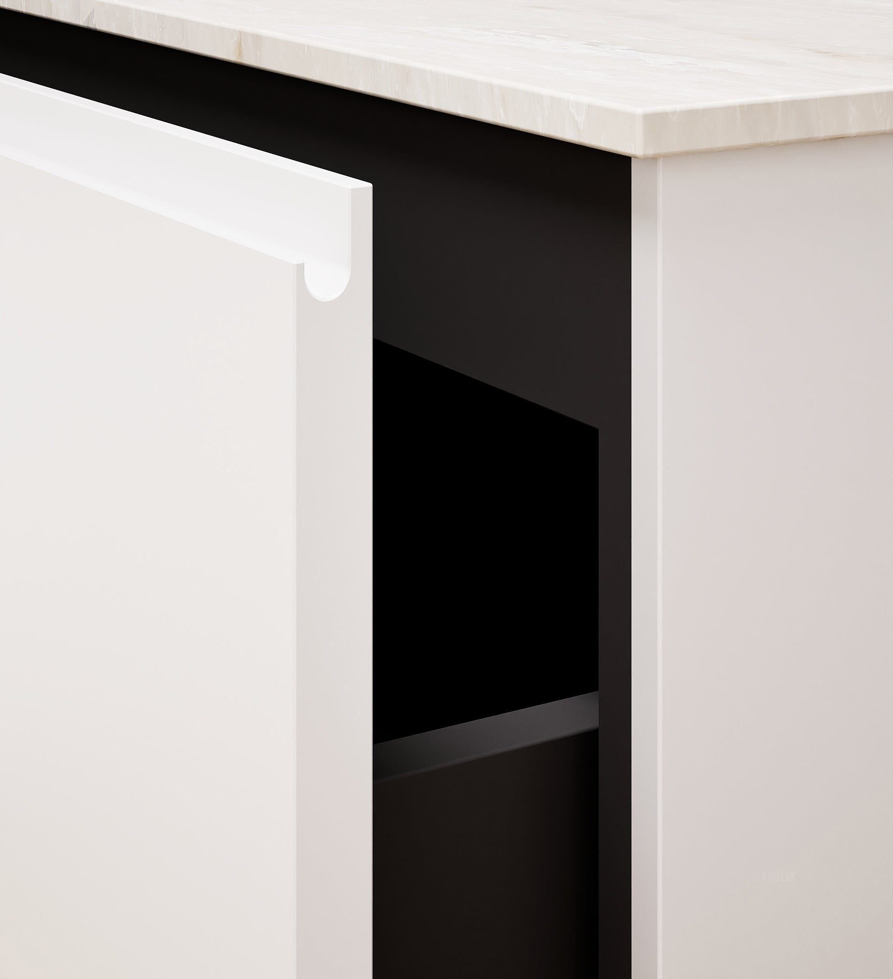 ALBA – Double Corian® Basin Unit with 3 Aligned Drawers - ROVALUX