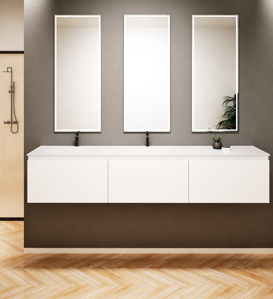 ALBA – Double Corian® Basin Unit with 3 Aligned Drawers - ROVALUX