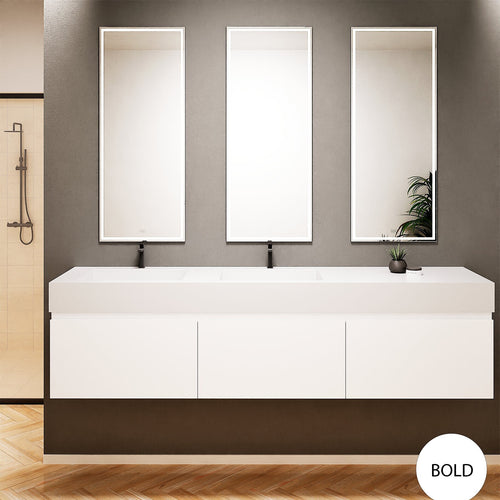 ALBA – Double Corian® Basin Unit with 3 Aligned Drawers - ROVALUX