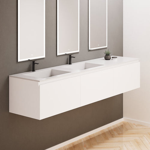 ALBA – Double Corian® Basin Unit with 3 Aligned Drawers - ROVALUX