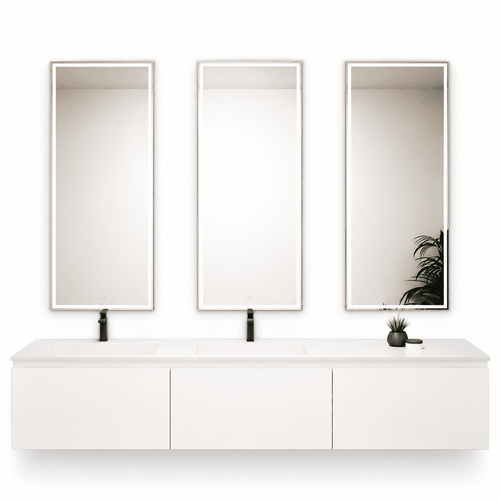 ALBA – Double Corian® Basin Unit with 3 Aligned Drawers - ROVALUX