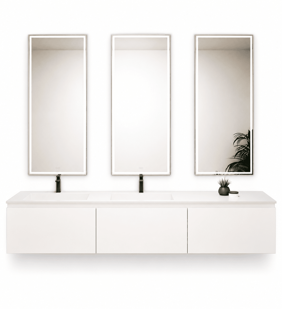 ALBA – Double Corian® Basin Unit with 3 Aligned Drawers - ROVALUX