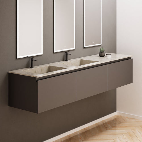 ALBA – Double Corian® Basin Unit with 3 Aligned Drawers - ROVALUX