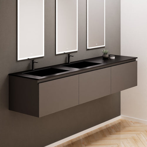 ALBA – Double Corian® Basin Unit with 3 Aligned Drawers - ROVALUX