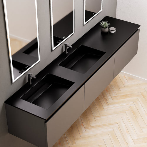 ALBA – Double Corian® Basin Unit with 3 Aligned Drawers - ROVALUX
