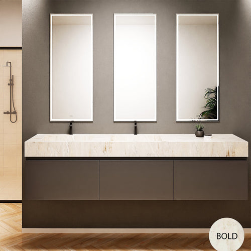 ALBA – Double Corian® Basin Unit with 3 Aligned Drawers - ROVALUX