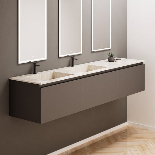ALBA – Double Corian® Basin Unit with 3 Aligned Drawers - ROVALUX