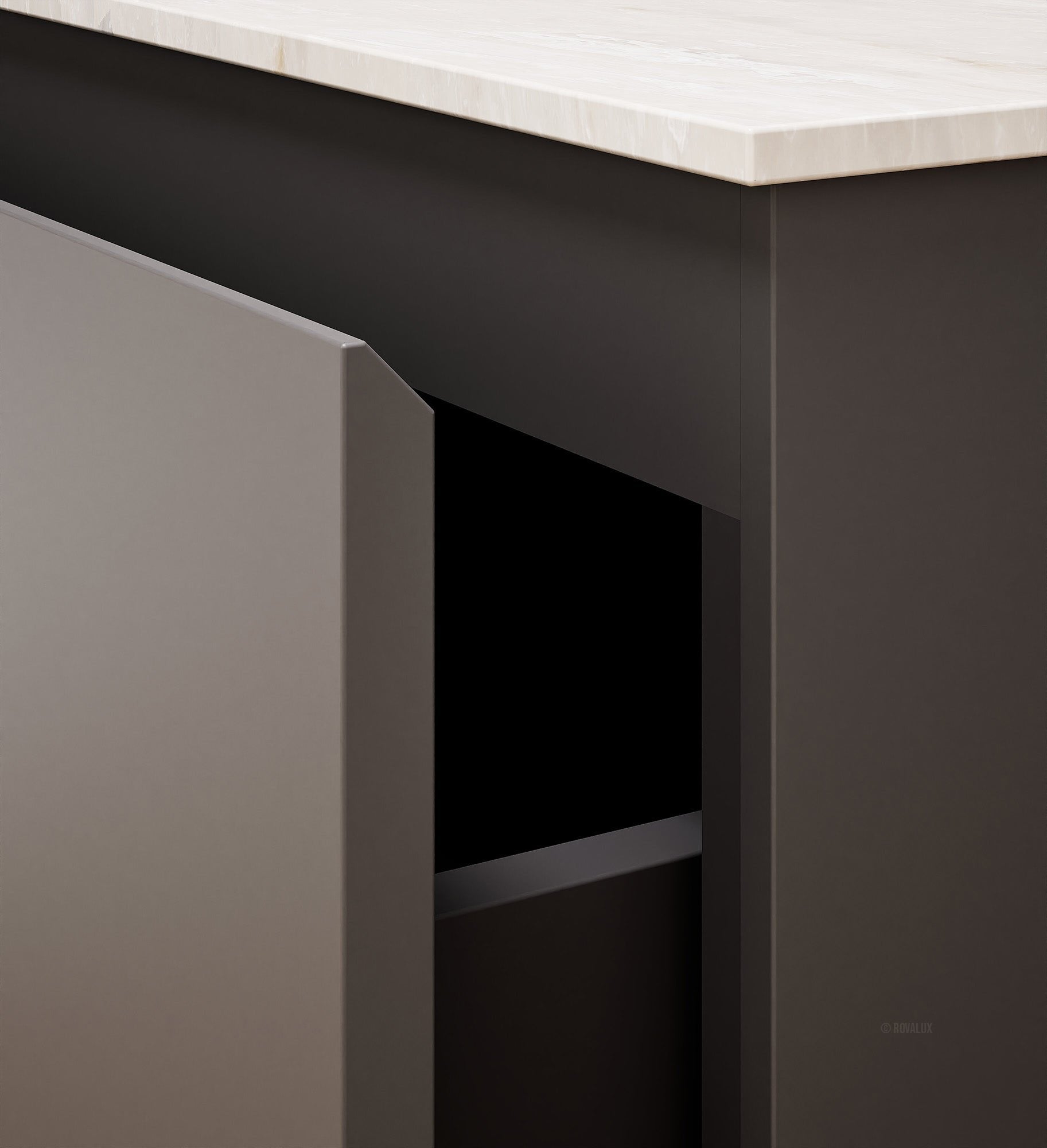 ALBA – Double Corian® Basin Unit with 3 Aligned Drawers - ROVALUX