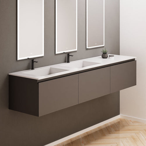 ALBA – Double Corian® Basin Unit with 3 Aligned Drawers - ROVALUX