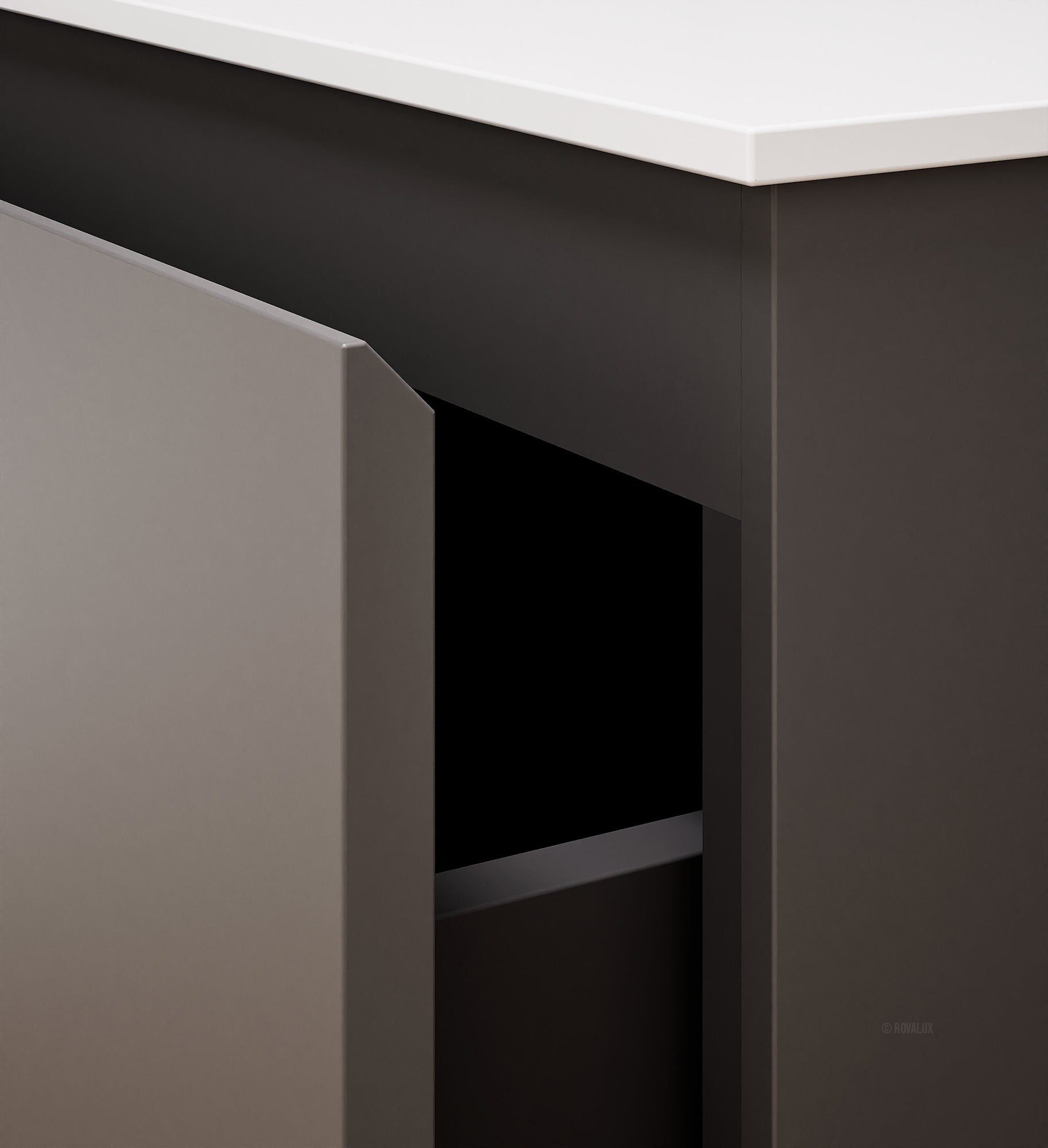 ALBA – Double Corian® Basin Unit with 3 Aligned Drawers - ROVALUX