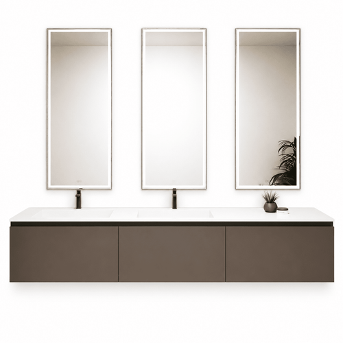 ALBA – Double Corian® Basin Unit with 3 Aligned Drawers - ROVALUX