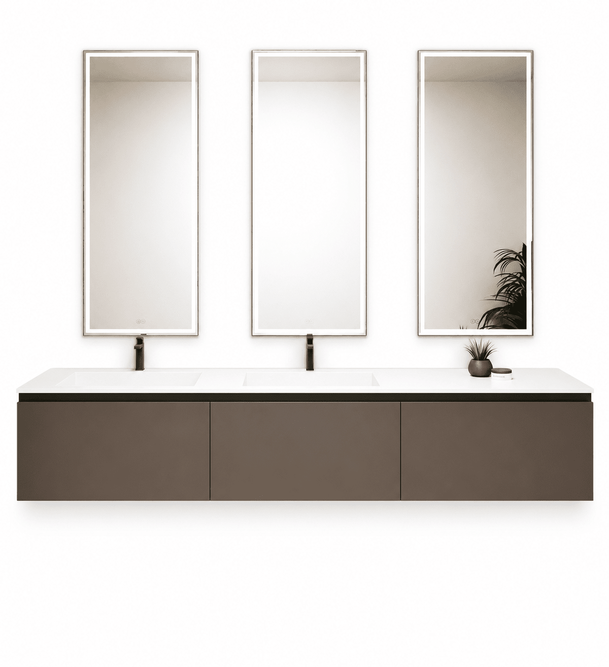 ALBA – Double Corian® Basin Unit with 3 Aligned Drawers - ROVALUX