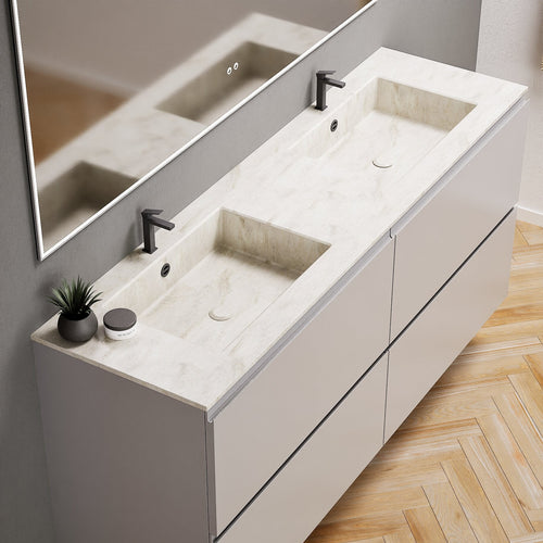 Alba – Double Corian® Basin Unit with 4 Drawers - ROVALUX
