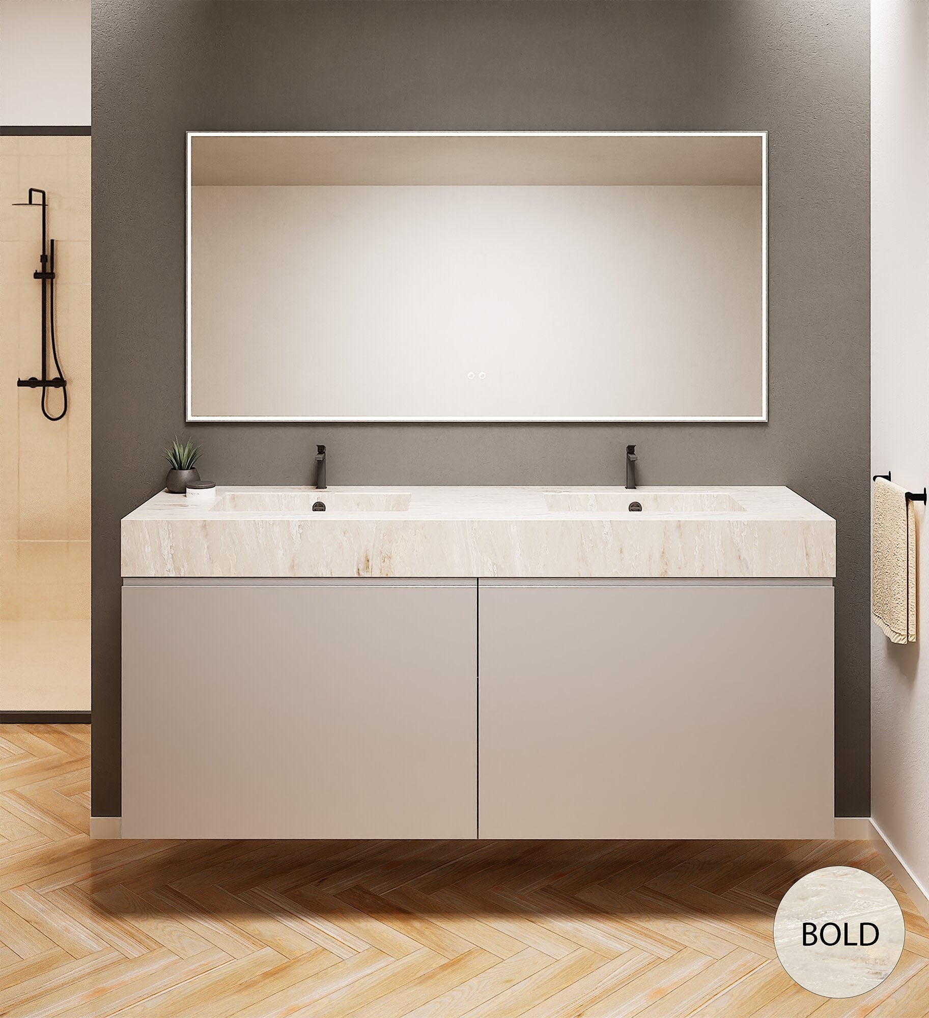 Alba – Double Corian® Basin Unit with 4 Drawers - ROVALUX