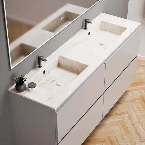 Alba – Double Corian® Basin Unit with 4 Drawers - ROVALUX
