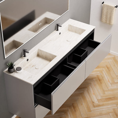 Alba – Double Corian® Basin Unit with 4 Drawers - ROVALUX