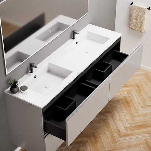 Alba – Double Corian® Basin Unit with 4 Drawers - ROVALUX
