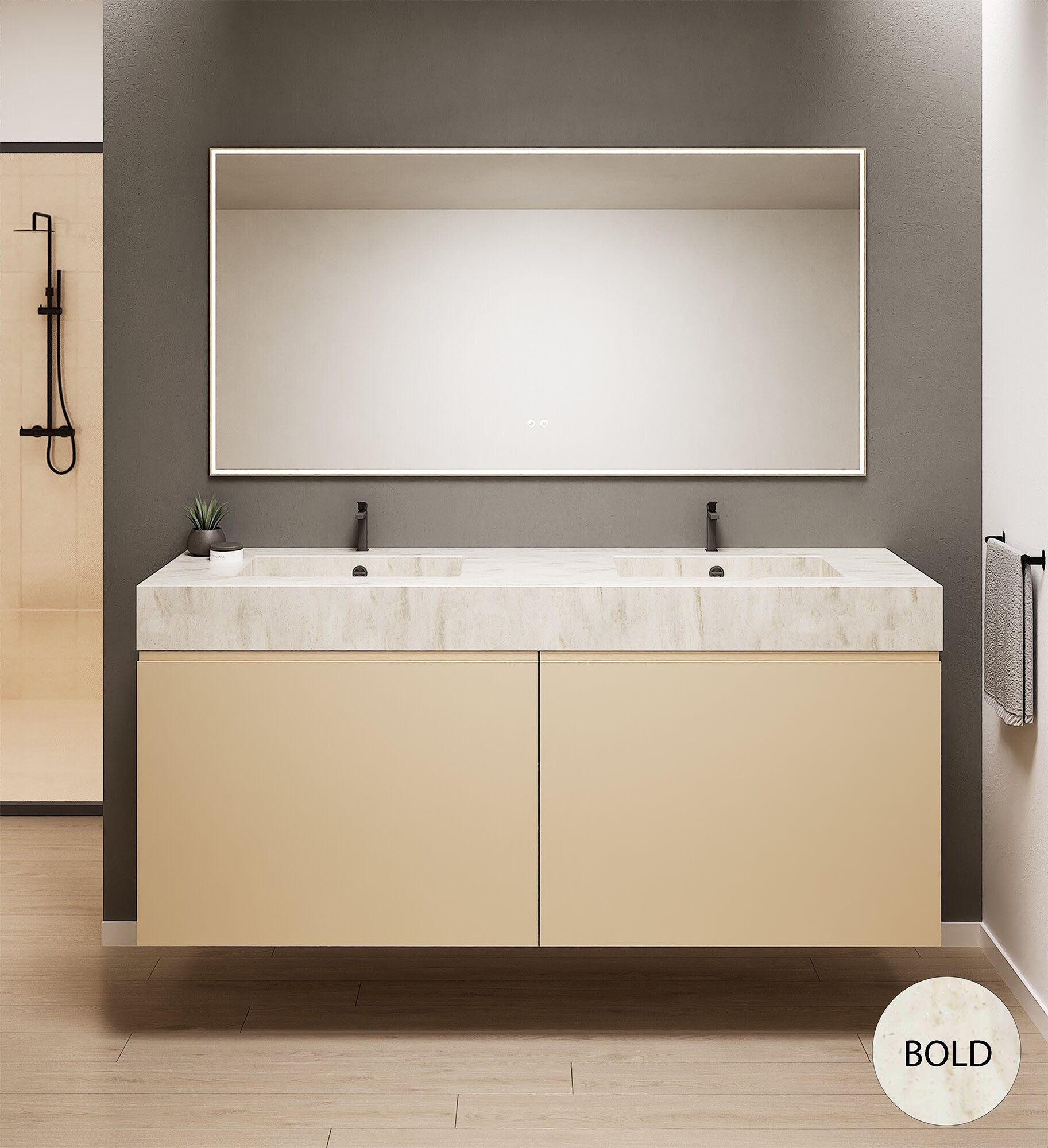 Alba – Double Corian® Basin Unit with 4 Drawers - ROVALUX