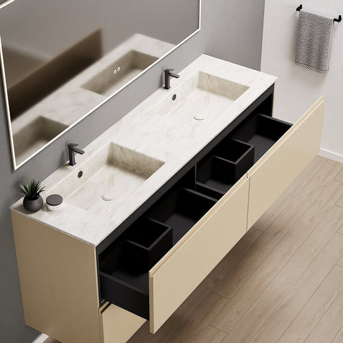 Alba – Double Corian® Basin Unit with 4 Drawers - ROVALUX
