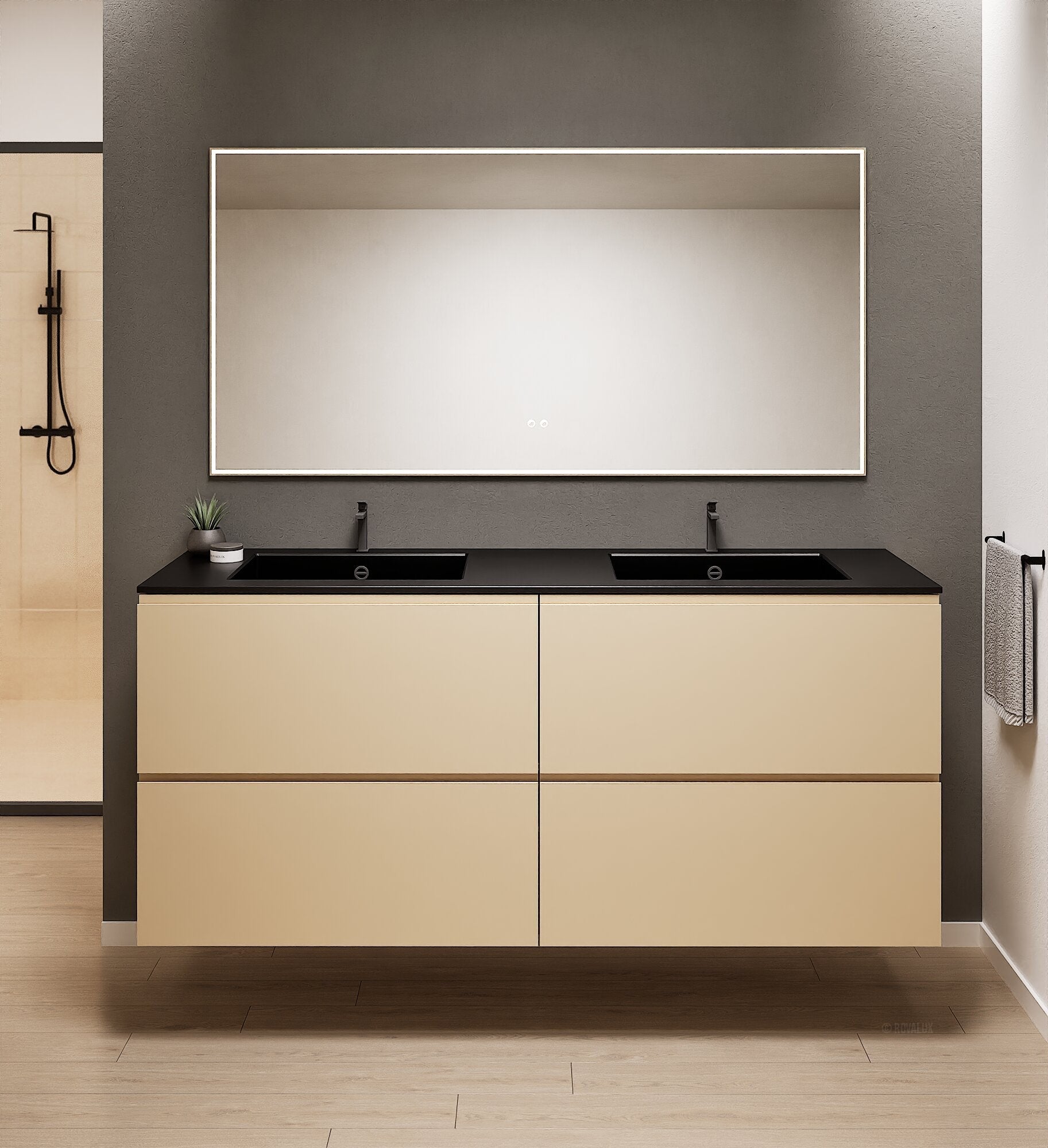Alba – Double Corian® Basin Unit with 4 Drawers - ROVALUX