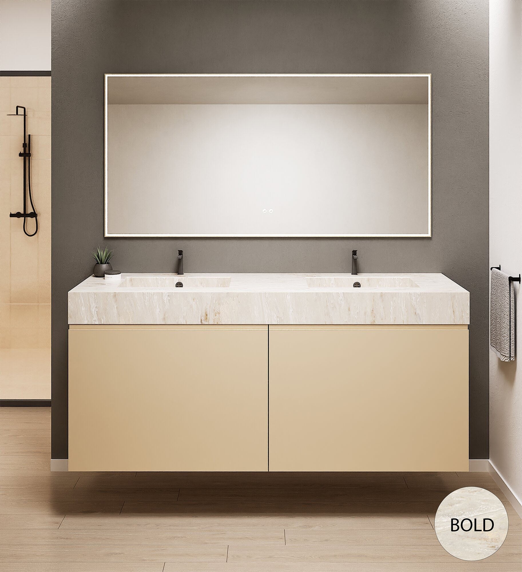 Alba – Double Corian® Basin Unit with 4 Drawers - ROVALUX