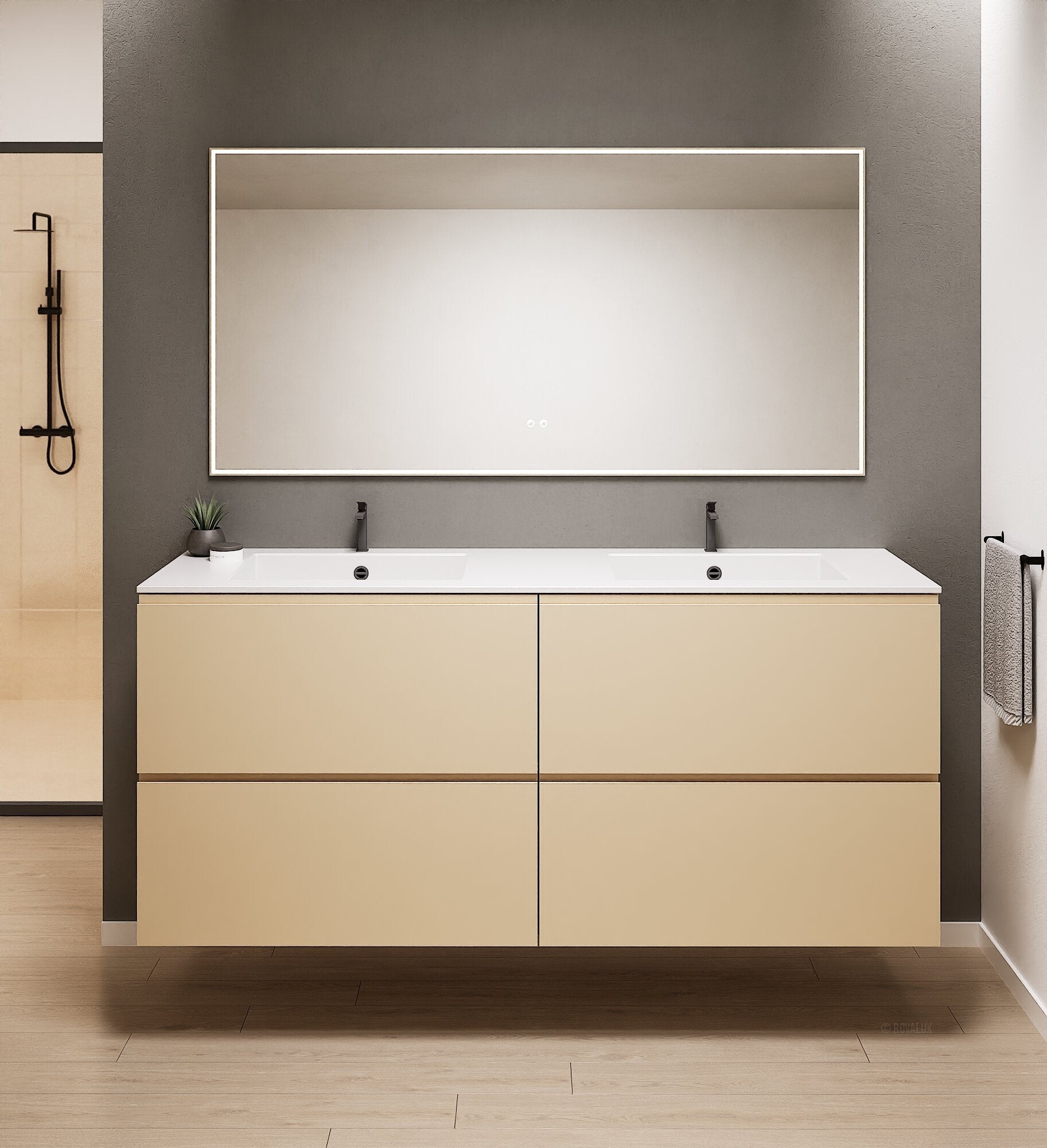Alba – Double Corian® Basin Unit with 4 Drawers - ROVALUX