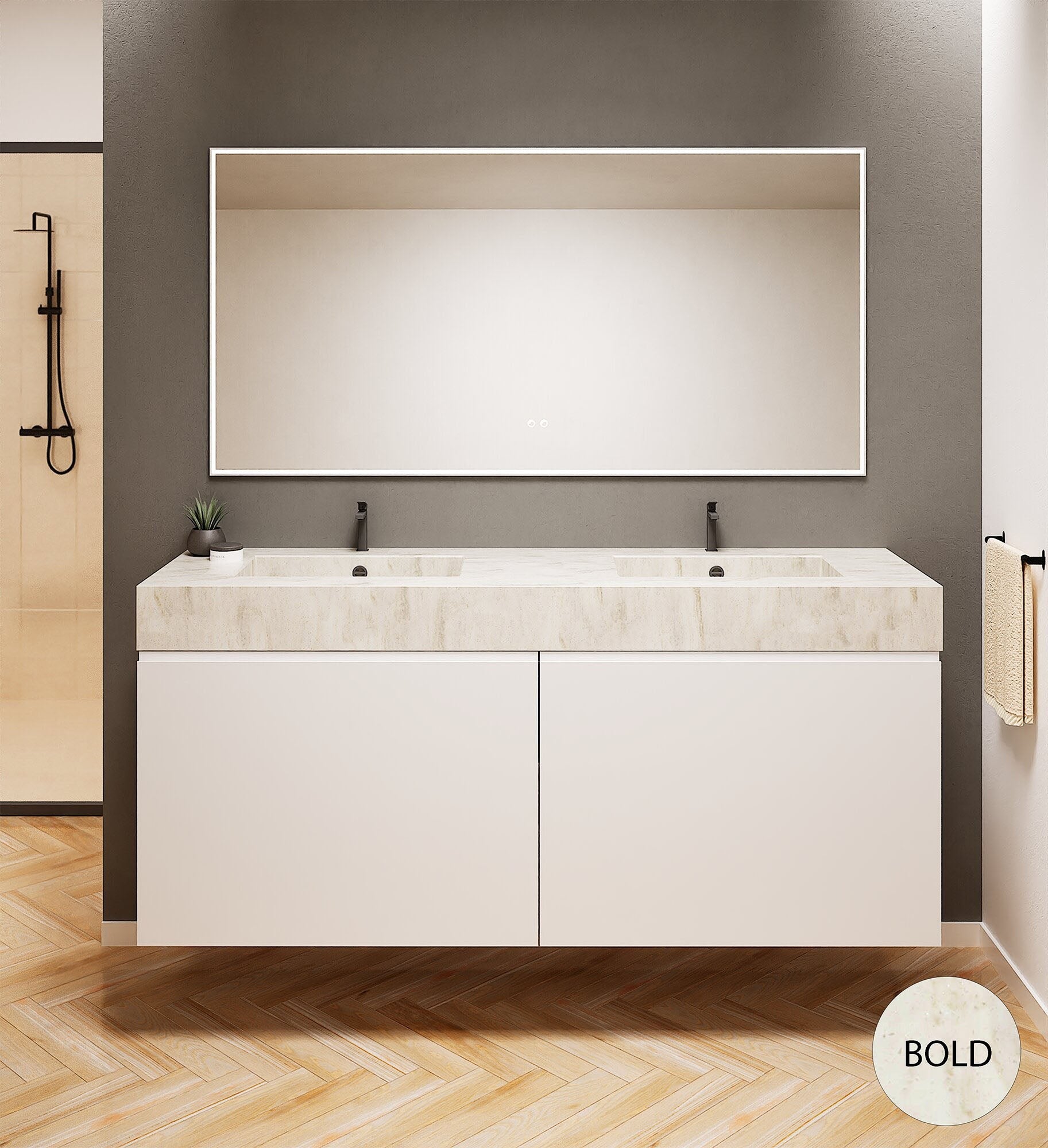 Alba – Double Corian® Basin Unit with 4 Drawers - ROVALUX