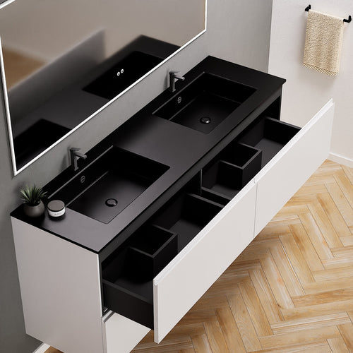 Alba – Double Corian® Basin Unit with 4 Drawers - ROVALUX