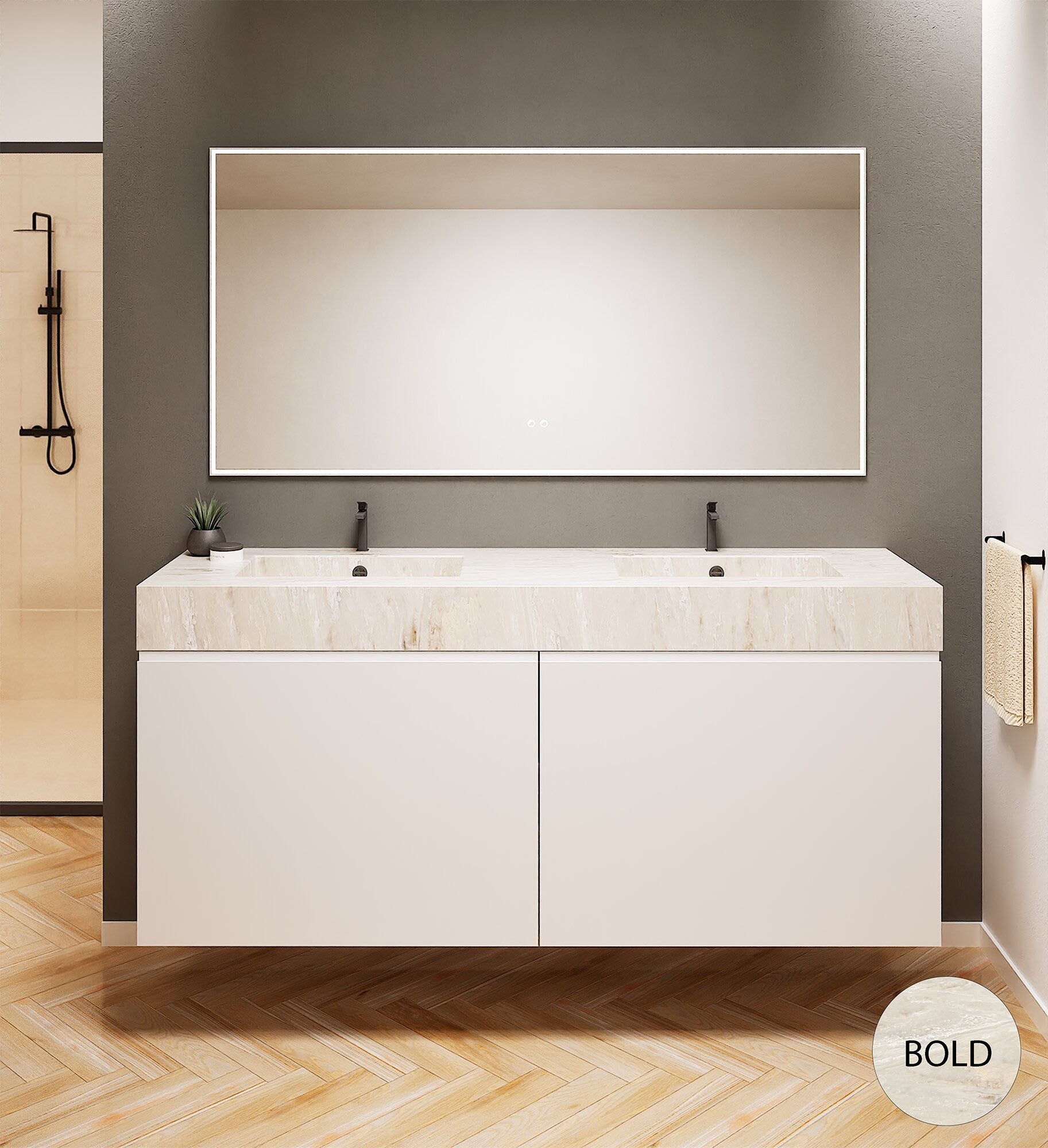Alba – Double Corian® Basin Unit with 4 Drawers - ROVALUX