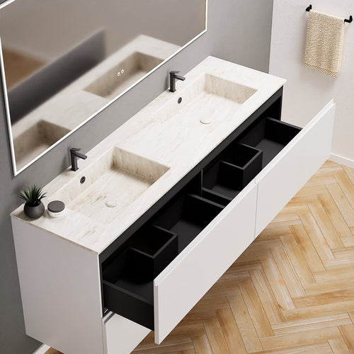 Alba – Double Corian® Basin Unit with 4 Drawers - ROVALUX