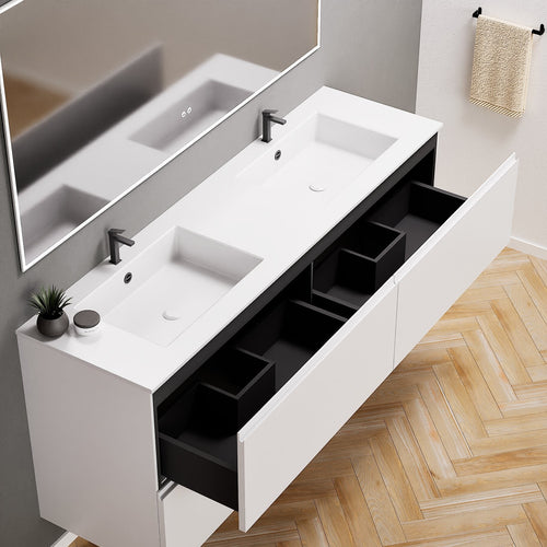 Alba – Double Corian® Basin Unit with 4 Drawers - ROVALUX
