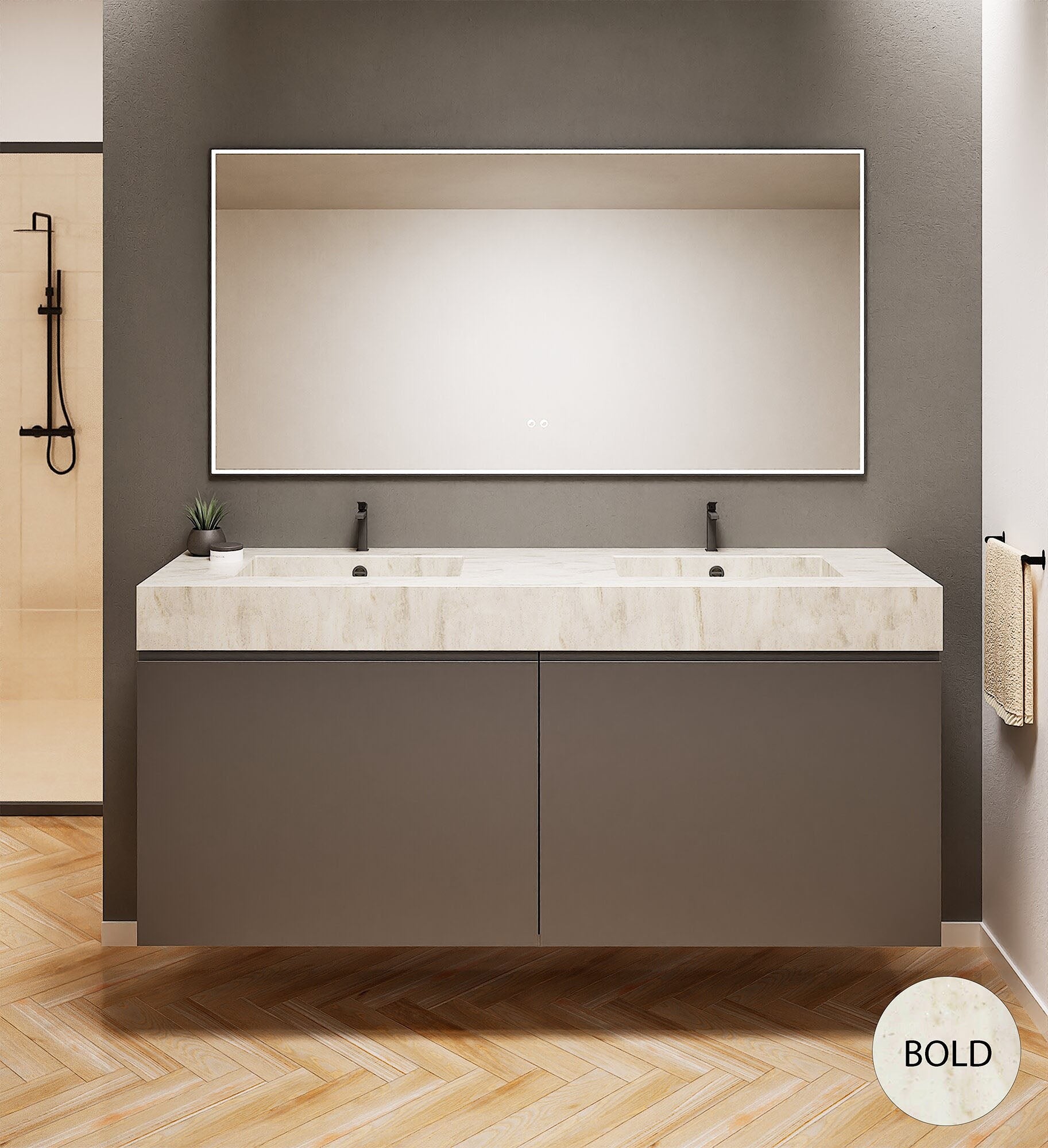 Alba – Double Corian® Basin Unit with 4 Drawers - ROVALUX