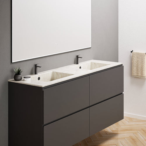 Alba – Double Corian® Basin Unit with 4 Drawers - ROVALUX
