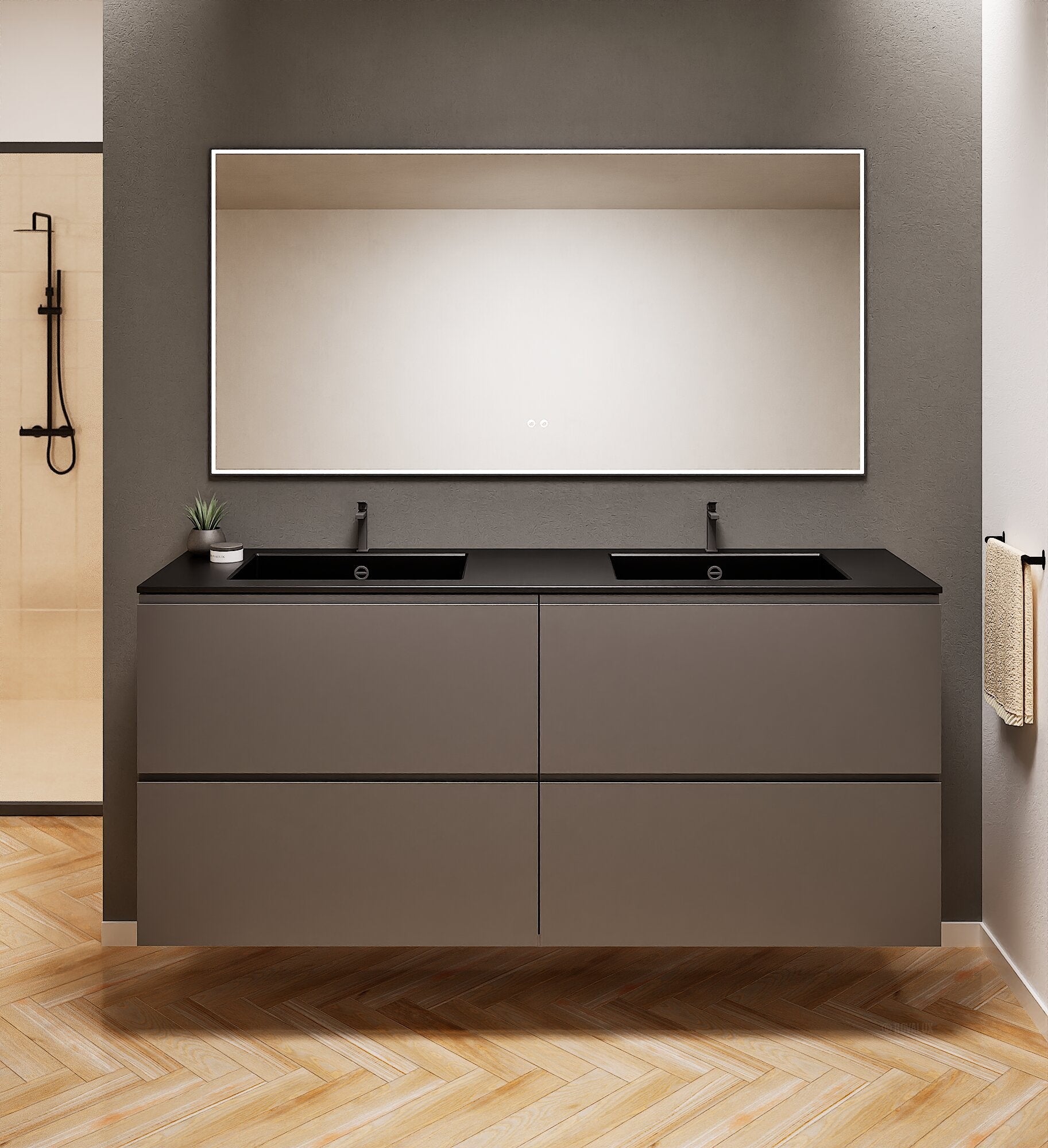 Alba – Double Corian® Basin Unit with 4 Drawers - ROVALUX