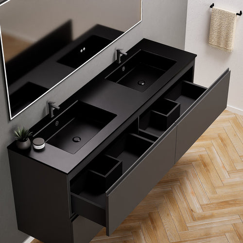 Alba – Double Corian® Basin Unit with 4 Drawers - ROVALUX