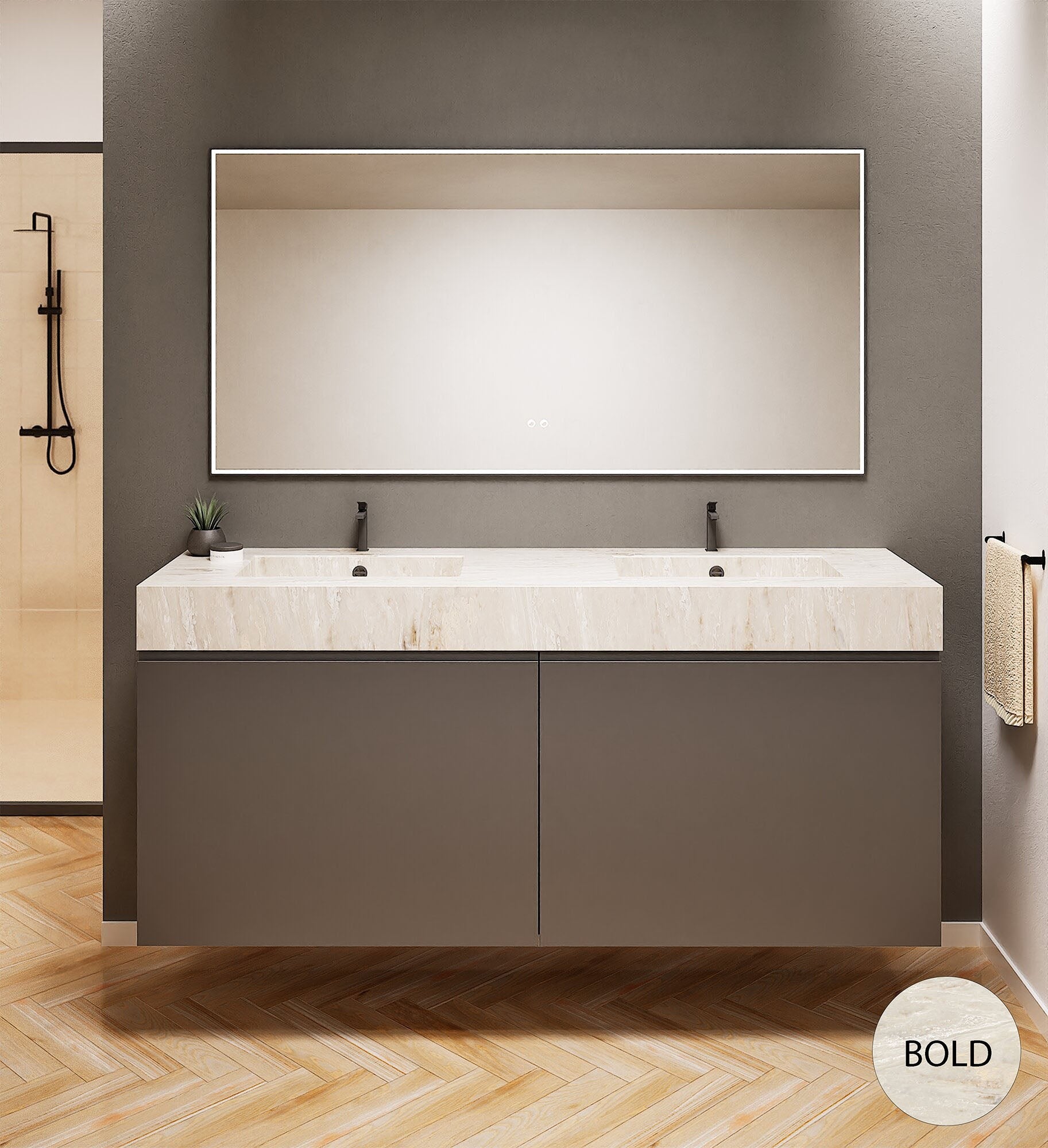 Alba – Double Corian® Basin Unit with 4 Drawers - ROVALUX