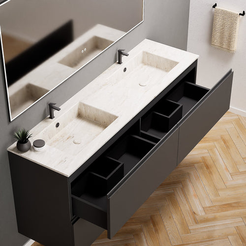 Alba – Double Corian® Basin Unit with 4 Drawers - ROVALUX