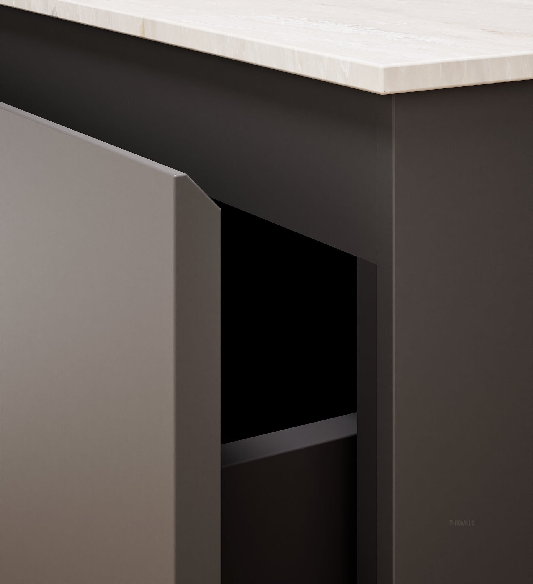 Alba – Double Corian® Basin Unit with 4 Drawers - ROVALUX