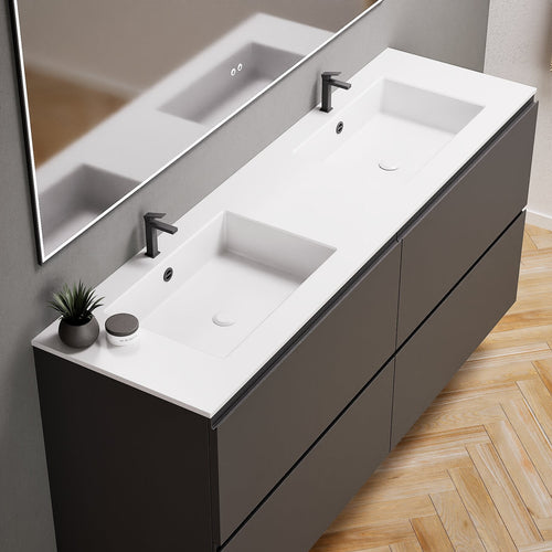 Alba – Double Corian® Basin Unit with 4 Drawers - ROVALUX